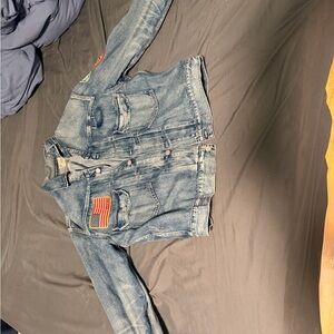 Ralph Lauren Blue Denim Jacket with Flag Patch